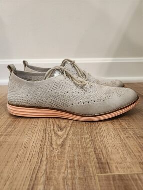 Cole Haan Original Grand Stitchlite Wingtip Oxford Shoes Women’s 8.5B Gray Pink